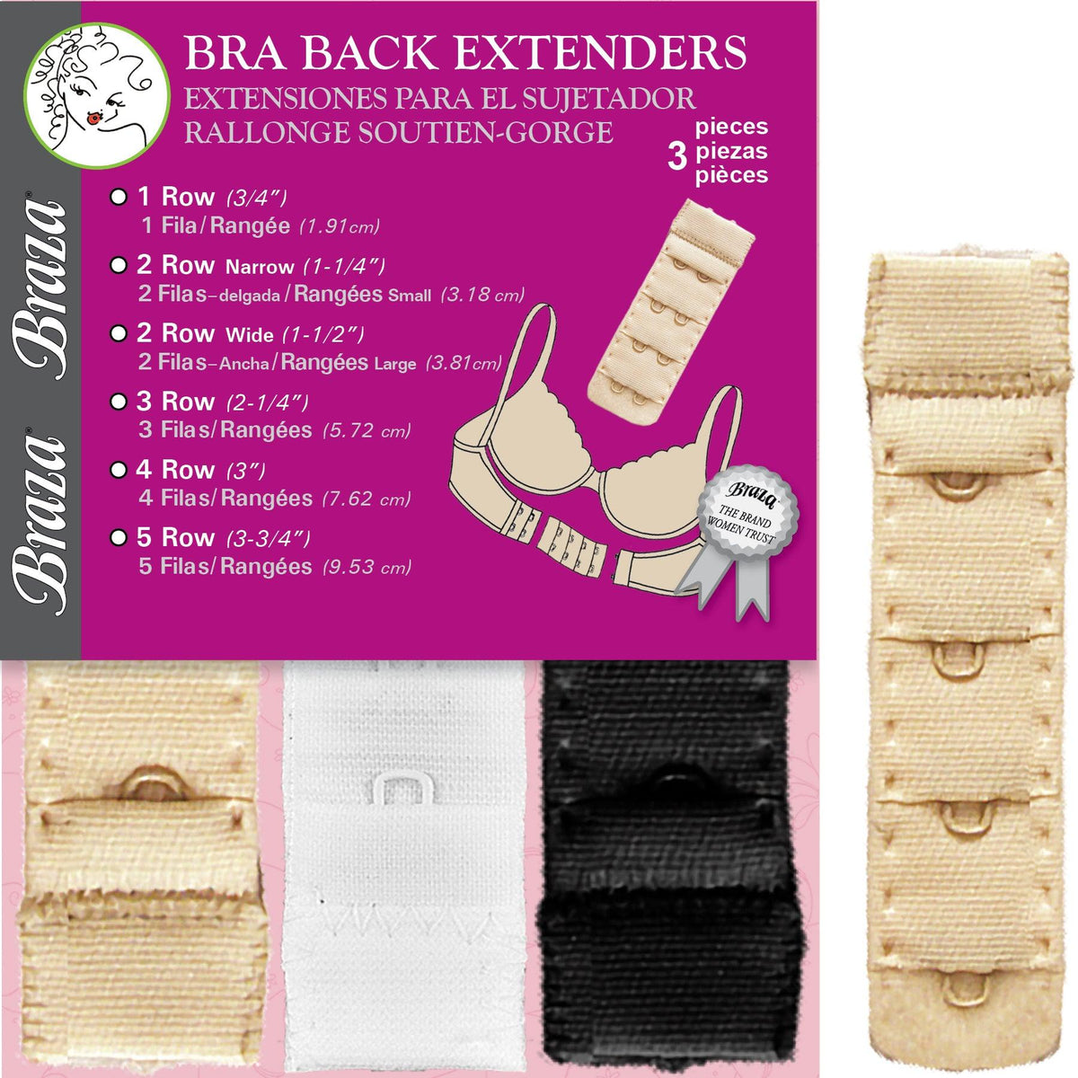 1 Hook Bra Extender 3 Pack - Lion's Lair Boutique - - Braza