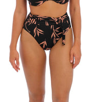 Fantasie "Luna Bay" Lacquered Black High Waist Bikini Brief - Lion's Lair Boutique - 2X, Black, Bottom, continuity, Fantasie, HIW, HWB, L, Luna Bay, M, Pattern, S, Swimwear, XL - Fantasie