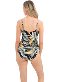 Fantasie "Bamboo Grove" Jet UW Twist Front Tankini Top - Lion's Lair Boutique - 32, 34, 36, 38, Bamboo Grove, Black, continuity, D, DD, E, F, Fantasie, FF, G, GG, H, Pattern, Swimwear, Tankini, TNT - Fantasie