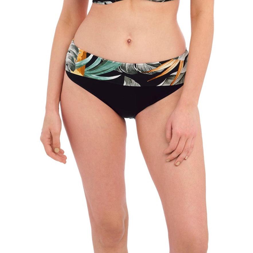 Fantasie "Bamboo Grove" Jet Fold Bikini Brief - Lion's Lair Boutique - 2X, Adjustable, Bamboo Grove, Black, Bottom, continuity, Fantasie, L, M, Pattern, S, Swimwear, USF, XL - Fantasie