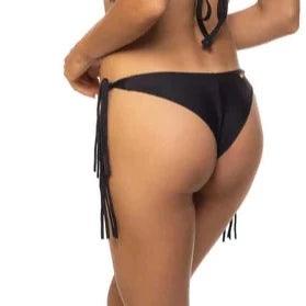 Guria Black Multi String Tieside Bikini Bottom - Lion's Lair Boutique - Black, Bottom, continuity, Guria, L, M, S, Swimwear, Tie Side, TSS, XL, XS - Guria
