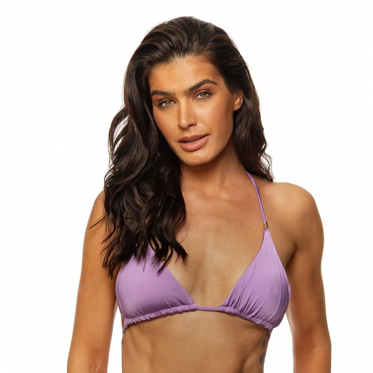 Guria Purple Shimmer Reversible Triangle Top - Lion's Lair Boutique - ALT, Bikini, Fashion, FEB 2023, Guria, L, M, Pattern, Reversible, S, Solid, Swimwear, Top, Triangle, TRV, XL, XS - Guria
