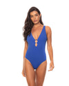 Guria Royal Blue Ring V-neck One Piece - Lion's Lair Boutique - 1PC, ALT, continuity, Guria, L, M, One Piece, Royal Blue, S, Solid, Swimwear, XL, XS - Guria