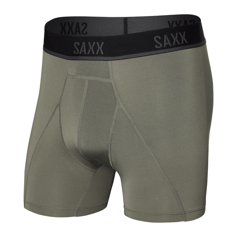 Saxx "Kinetic" HD Light-Compression Cargo Grey Mesh Boxer Brief - Lion's Lair Boutique - 2X, continuity, KHD, Kinetic, L, M, S, Saxx, XL, XS - Saxx