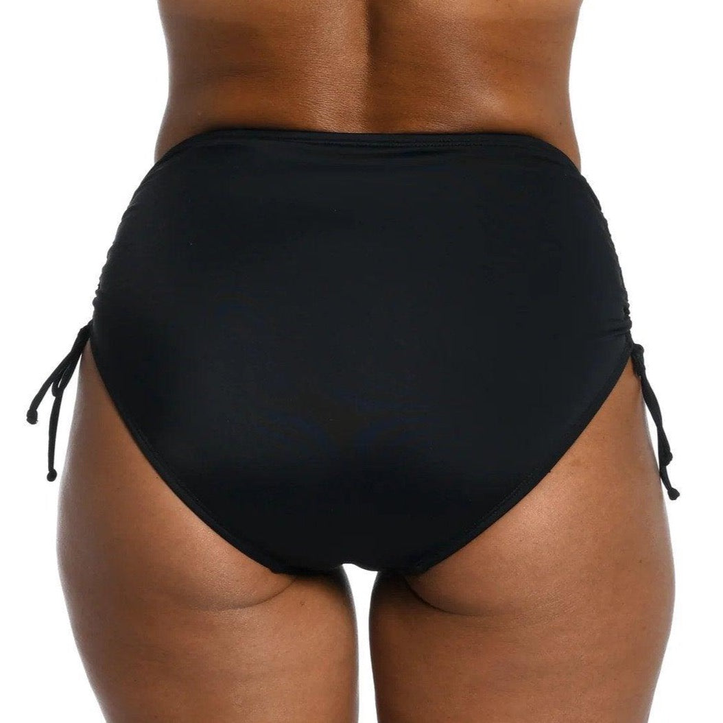 Maxine Black Solid Side Tie Full Pant Bottom - Lion's Lair Boutique - 1X, 2X, ADJ, Adjustable, Black, Bottom, continuity, L, M, Maxine, S, Solid, Swimwear, XL - Maxine