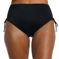 Maxine Black Solid Side Tie Full Pant Bottom - Lion's Lair Boutique - 1X, 2X, ADJ, Adjustable, Black, Bottom, continuity, L, M, Maxine, S, Solid, Swimwear, XL - Maxine