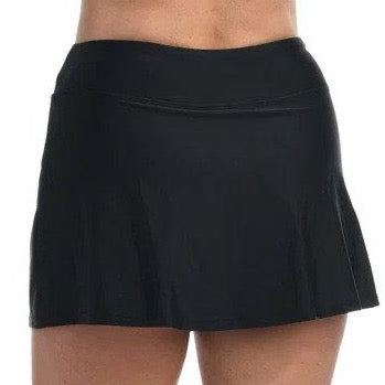 Maxine Black Solid Wide Band Skort Bottom - Lion's Lair Boutique - 1X, 2X, Black, Bottom, continuity, L, M, Maxine, S, Solid, Swimwear, XL - Maxine