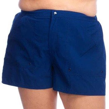 Maxine Navy Solid Woven Board Short - Lion's Lair Boutique - 1X, 2X, Bottom, BRD, continuity, L, M, Maxine, Navy, Solid, Swimwear, XL - Maxine