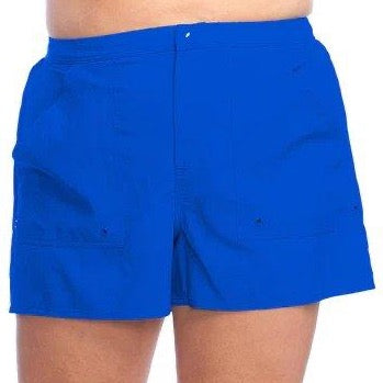 Maxine Cobalt Royal Blue Solid Woven Board Short - Lion's Lair Boutique - 1X, 2X, Bottom, BRD, continuity, L, M, Maxine, Royal Blue, Solid, Swimwear, XL - Maxine