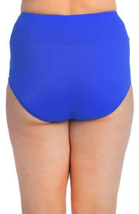 Maxine Cobalt Royal Blue Solid Wide Band Full Pant Bikini Bottom - Lion's Lair Boutique - 1X, 2X, Bottom, continuity, HIW, HWB, L, M, Maxine, Royal Blue, S, Solid, Swimwear, XL - Maxine