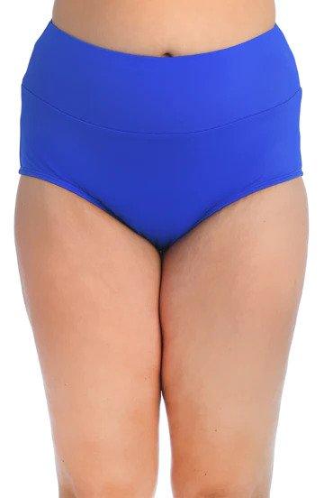 Maxine Cobalt Royal Blue Solid Wide Band Full Pant Bikini Bottom - Lion's Lair Boutique - 1X, 2X, Bottom, continuity, HIW, HWB, L, M, Maxine, Royal Blue, S, Solid, Swimwear, XL - Maxine