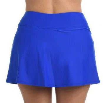 Maxine Cobalt Royal Blue Solid Wide Band Skort Bottom - Lion's Lair Boutique - 1X, 2X, Bottom, continuity, L, M, Maxine, Royal Blue, S, Solid, Swimwear, XL - Maxine