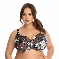 Nessa "Palermo" UW Bikini Top (E-J) - Lion's Lair Boutique - 30, 32, 34, 36, 38, 40, 42, Bikini, Black, DD, E, F, Fashion, FF, full cup, G, GG, H, HH, J, JJ, K, MAR 2023, Nessa, Pattern, polish, Swimwear, UW, UWB - Nessa