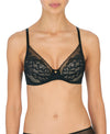 Natori "Flora" Black/Light Mocha UW Contour Bra - Lion's Lair Boutique - 30, 32, 34, 36, B, BSB, C, continuity, D, DD, E, F, lingerie, Natori, seamless - Natori