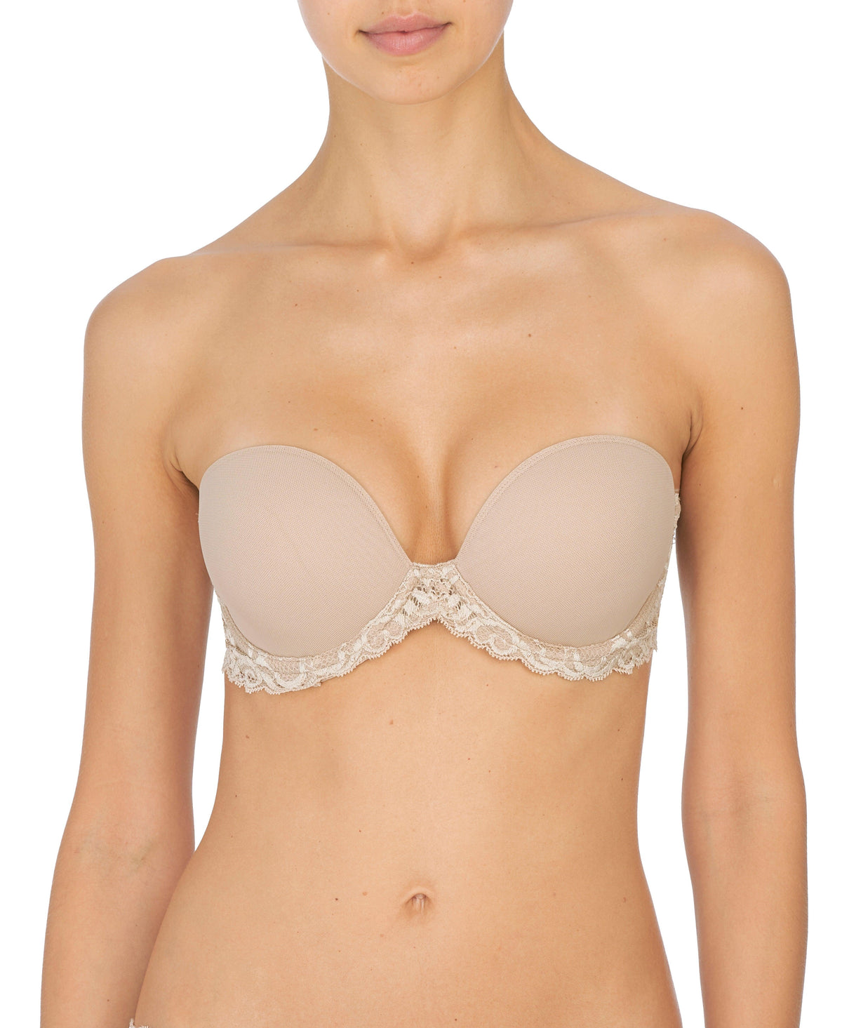 Natori "Feathers" UW Strapless Plunge Multi-way Bra - Lion's Lair Boutique - 32, 34, 36, B, BNS, C, continuity, D, DD, E, Feathers, lingerie, Natori, plunge, Strapless - Natori