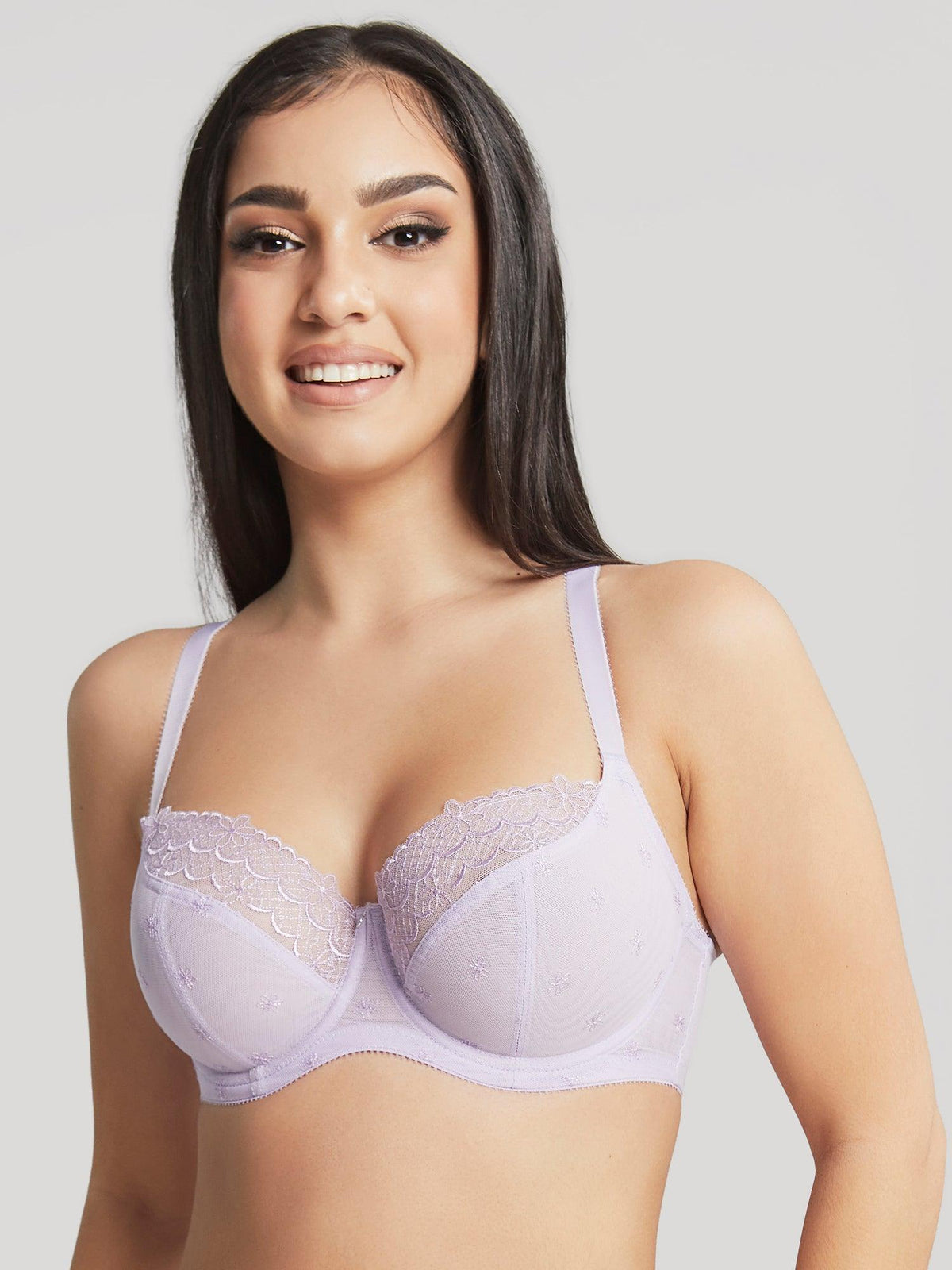 Panache Cleo "Blossom" Lilac Balconnet (F-J) - Lion's Lair Boutique - 28, 30, 32, 34, 36, balcony, BBB, Cleo, Dead, deep cup, E, F, Fashion, FF, G, GG, H, HH, J, JUL 2022, lingerie, Panache - Panache