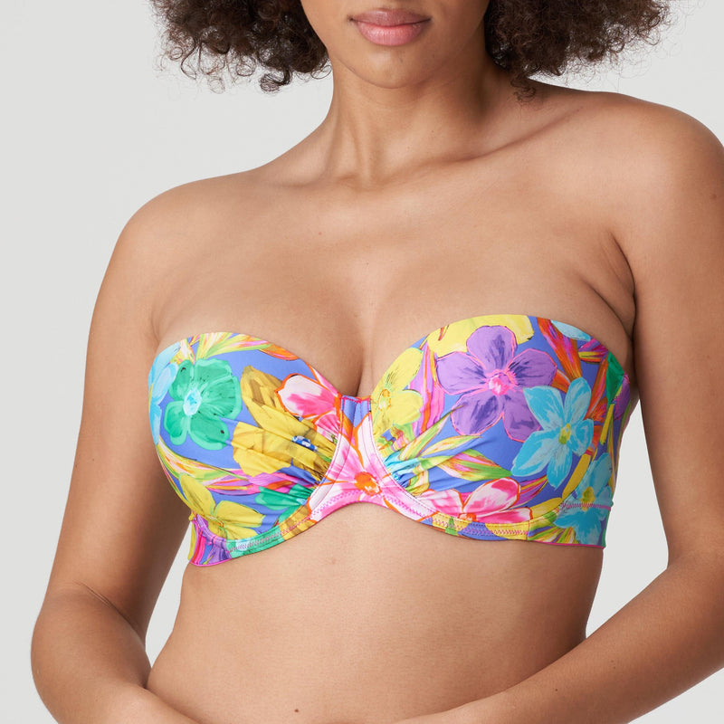 Prima Donna "Sazan" UW Padded Strapless Bikini Top - Lion's Lair Boutique - 32, 34, 36, 38, 40, Bikini, BND, C, Convertible, D, E, F, Fashion, FEB 2023, G, Pattern, Prima Donna, Strapless, Swimwear, Top, UW - Prima Donna