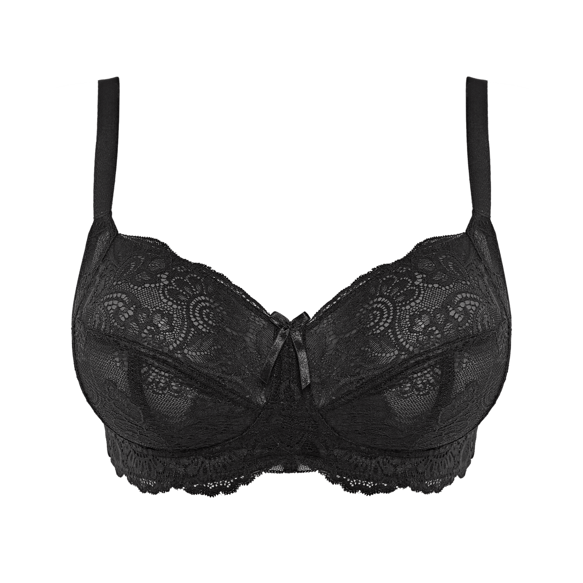 Panache "Andorra" Black Non Wired Full Cup Bra - Lion's Lair Boutique - 28, 30, 32, 34, 36, 38, 40, Andorra, continuity, D, DD, E, F, FF, full cup, G, GG, H, HH, J, lingerie, Panache, SFT, wireless - Panache