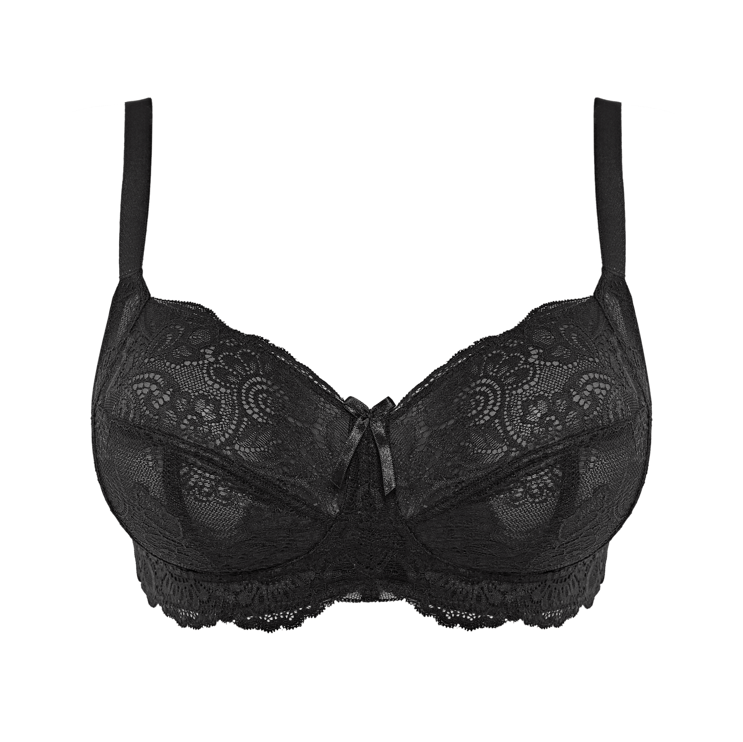 Panache "Andorra" Black Non Wired Full Cup Bra - Lion's Lair Boutique - 28, 30, 32, 34, 36, 38, 40, Andorra, continuity, D, DD, E, F, FF, full cup, G, GG, H, HH, J, lingerie, Panache, SFT, wireless - Panache