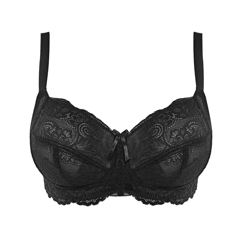 Panache "Andorra" Black Non Wired Full Cup Bra - Lion's Lair Boutique - 28, 30, 32, 34, 36, 38, 40, Andorra, continuity, D, DD, E, F, FF, full cup, G, GG, H, HH, J, lingerie, Panache, SFT, wireless - Panache