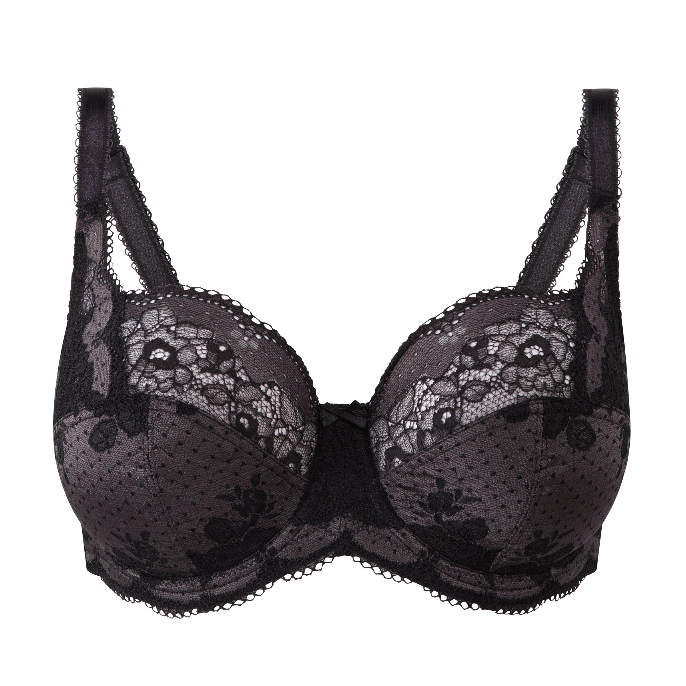 Panache "Clara" Charcoal UW Full Cup Bra - Lion's Lair Boutique - 30, 32, 34, 36, 38, 40, BRA, Clara, continuity, D, DD, E, F, FF, full cup, G, GG, H, HH, J, lingerie, Panache - Panache