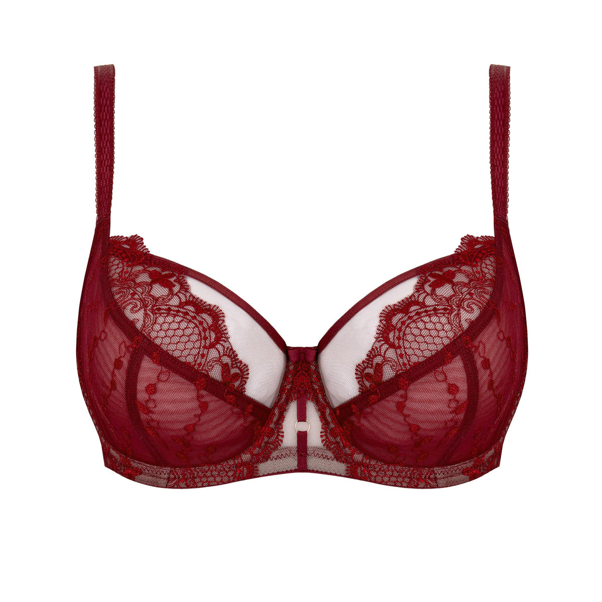 Subtille "Linda" Claret UW Balcony Bra - Lion's Lair Boutique - 30, 32, 34, 36, 38, 40, 42, 44, 46, 48, balcony, BRB, C, continuity, D, DD, deep cup, E, F, FF, G, GG, H, HH, J, JJ, K, KK, Linda, lingerie, polish, Subtille - Subtille