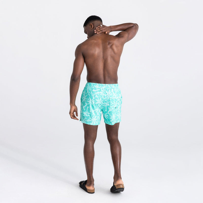 Saxx "Oh Buoy" Splash Palms Aqua 7" Trunks - Lion's Lair Boutique - 2X, BXL, Fashion, FEB 2023, L, M, S, Saxx, Swimwear, XL - Saxx