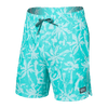 Saxx "Oh Buoy" Splash Palms Aqua 7" Trunks - Lion's Lair Boutique - 2X, BXL, Fashion, FEB 2023, L, M, S, Saxx, Swimwear, XL - Saxx