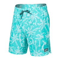 Saxx "Oh Buoy" Splash Palms Aqua 7" Trunks - Lion's Lair Boutique - 2X, BXL, Fashion, FEB 2023, L, M, S, Saxx, Swimwear, XL - Saxx