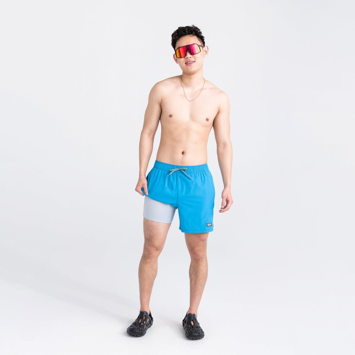 Saxx "Oh Buoy" Tropical Blue 5" Trunks - Lion's Lair Boutique - 2X, BOX, Fashion, FEB 2023, L, M, S, Saxx, Swimwear, XL - Saxx