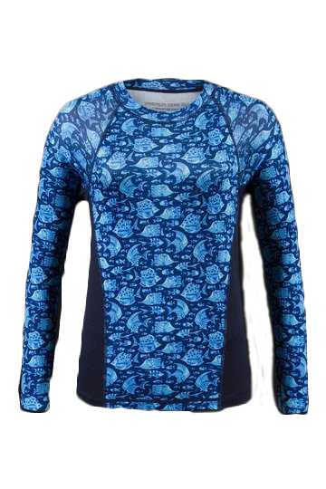 Tormenter Ocean Women's Navy Angelfish Printed Performance Shirt