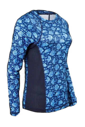 Tormenter Ocean Women's Navy Angelfish Printed Performance Shirt