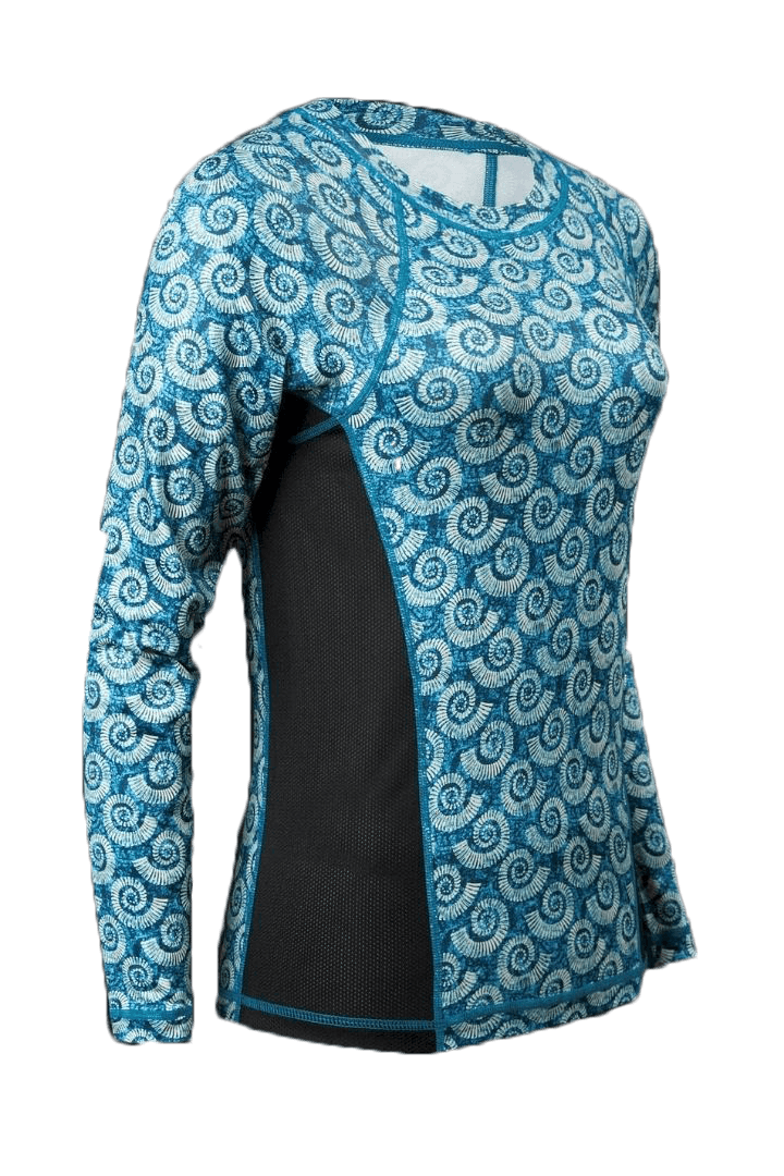 Tormenter Ocean Women's Nautilus Teal Printed Performance Shirt - Lion's Lair Boutique - ALT, L, M, S, Swimwear, UV, XL, XS, XXS - Tormenter