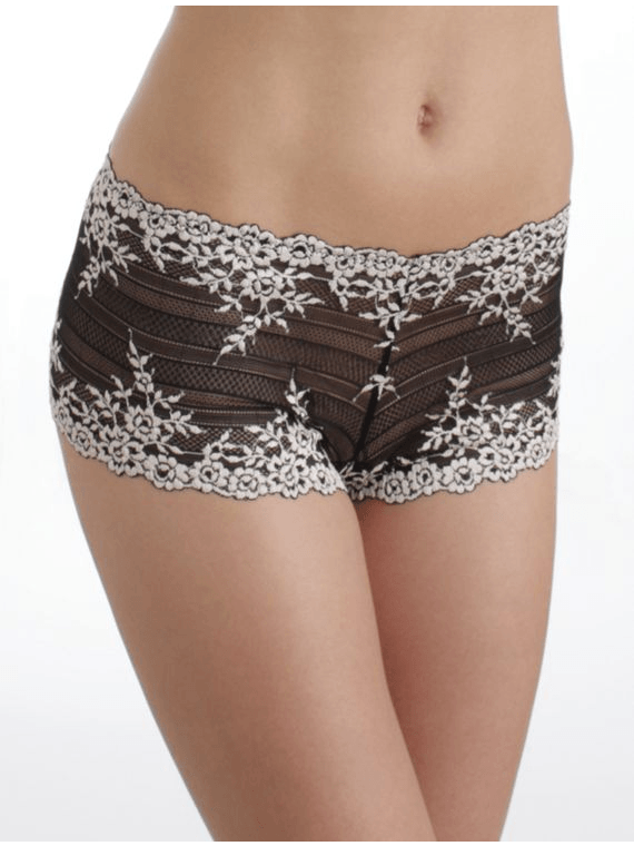 Wacoal "Embrace Lace" Black Boyshort - Lion's Lair Boutique - continuity, Embrace Lace, L, lingerie, M, S, SHO, Wacoal, XL - Wacoal