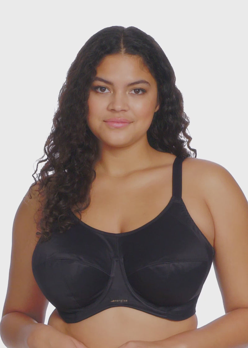 Elomi "Energise" Black UW Sports Bra (D-K)