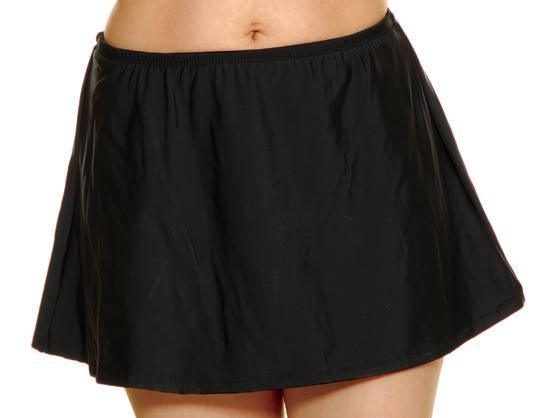 Topanga Black Swim Skirt with Brief - Lion's Lair Boutique - 1X, 2X, 3X, 4X, Black, Bottom, continuity, L, M, S, Skirt, SKT, Solid, Swimwear, T.H.E., XL, XS - T.H.E Swimwear